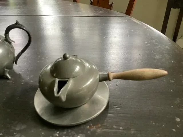 Antique English and American Pewter Teapots Set- 4 Pieces - 4