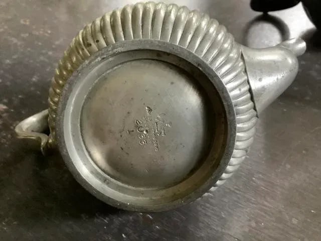 Antique English and American Pewter Teapots Set- 4 Pieces - 7