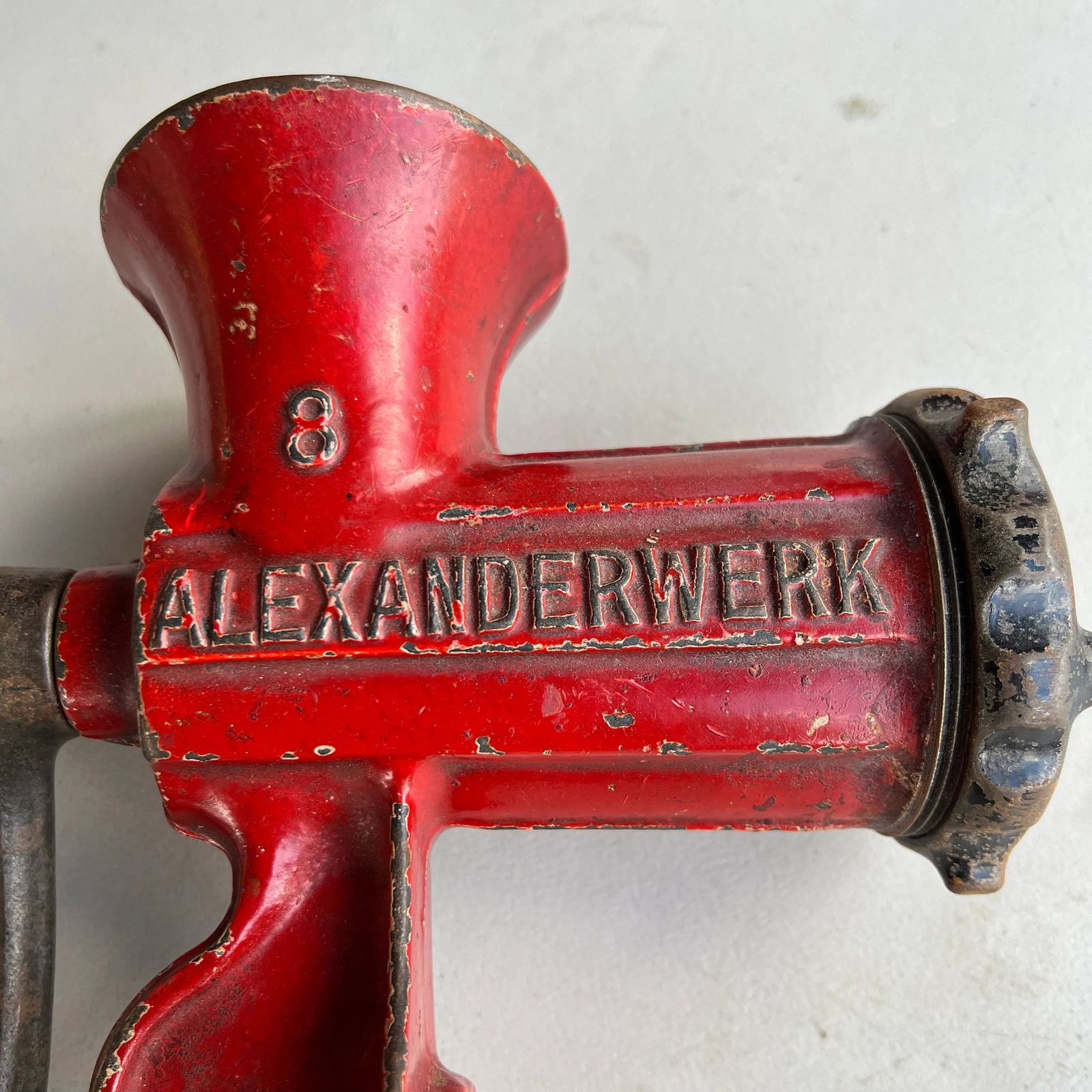 Antique Manual Alexanderwerk 8 Food Red Decorative Meat Grinder - 2