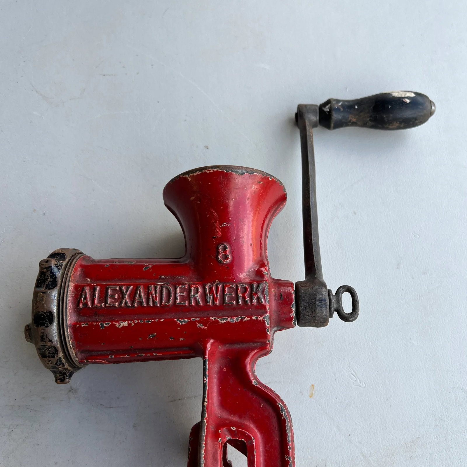Antique Manual Alexanderwerk 8 Food Red Decorative Meat Grinder - 5
