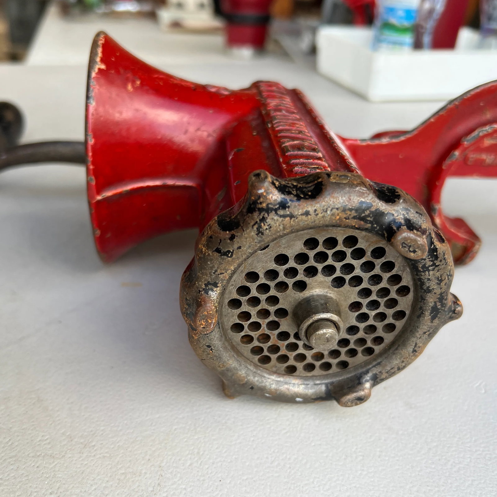 Antique Manual Alexanderwerk 8 Food Red Decorative Meat Grinder - 7