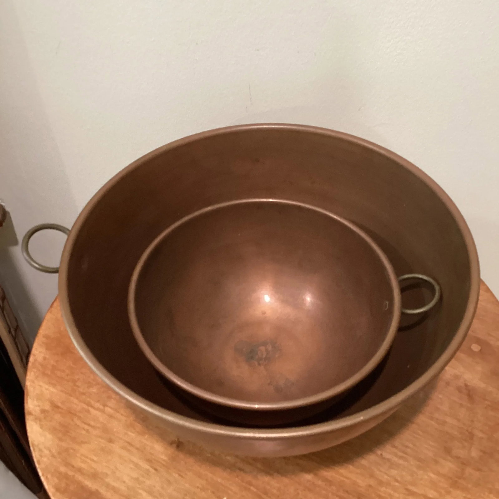 Antique Copper Mixing Bowls, Late 19th Century - Set of 2 - 13