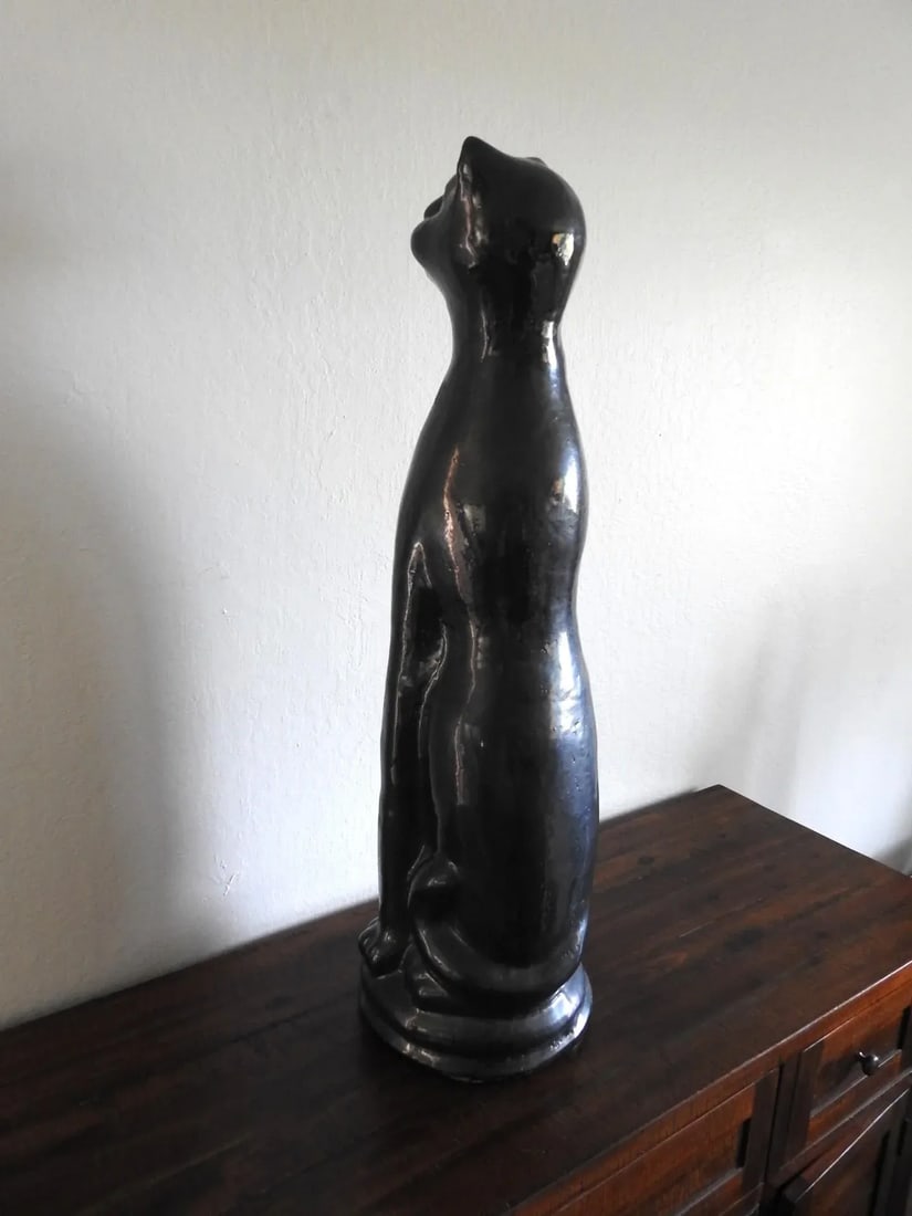 1970s Artisan Clay Cat Sculpture - 6