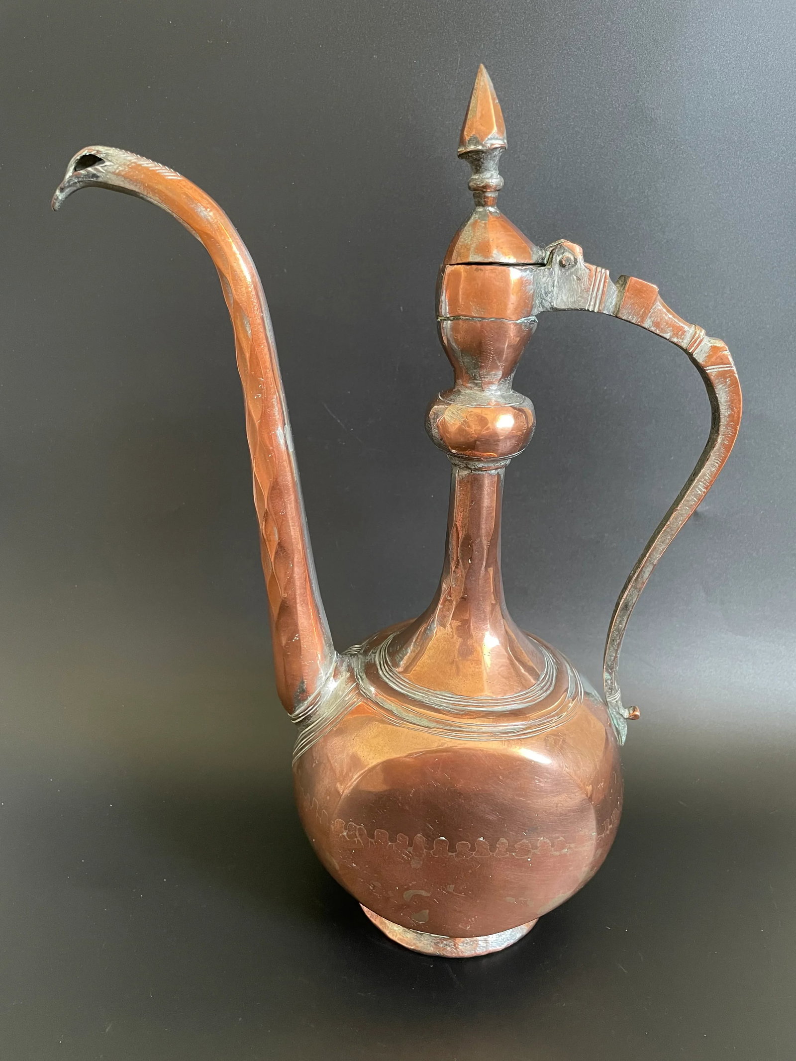 Antique 19th Century Persian Tinned Copper Aftaba Pitcher - 13
