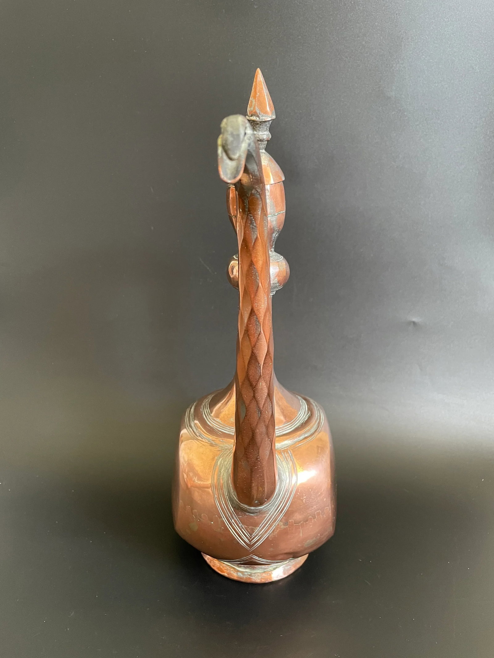 Antique 19th Century Persian Tinned Copper Aftaba Pitcher - 2