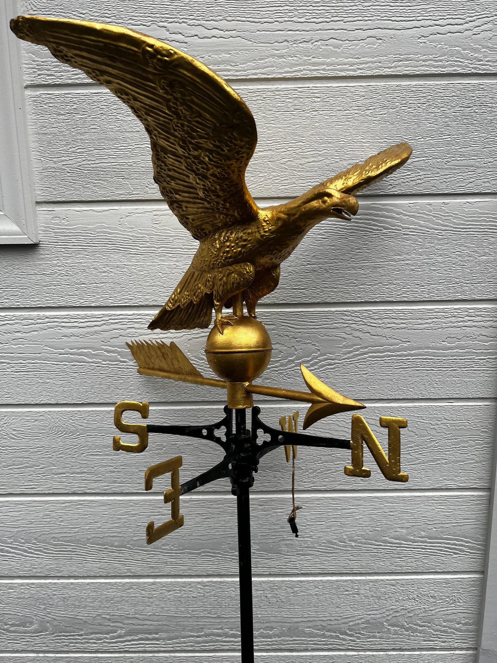 Mid 19th Century Gilt Painted Eagle Form Copper Weathervane - 10