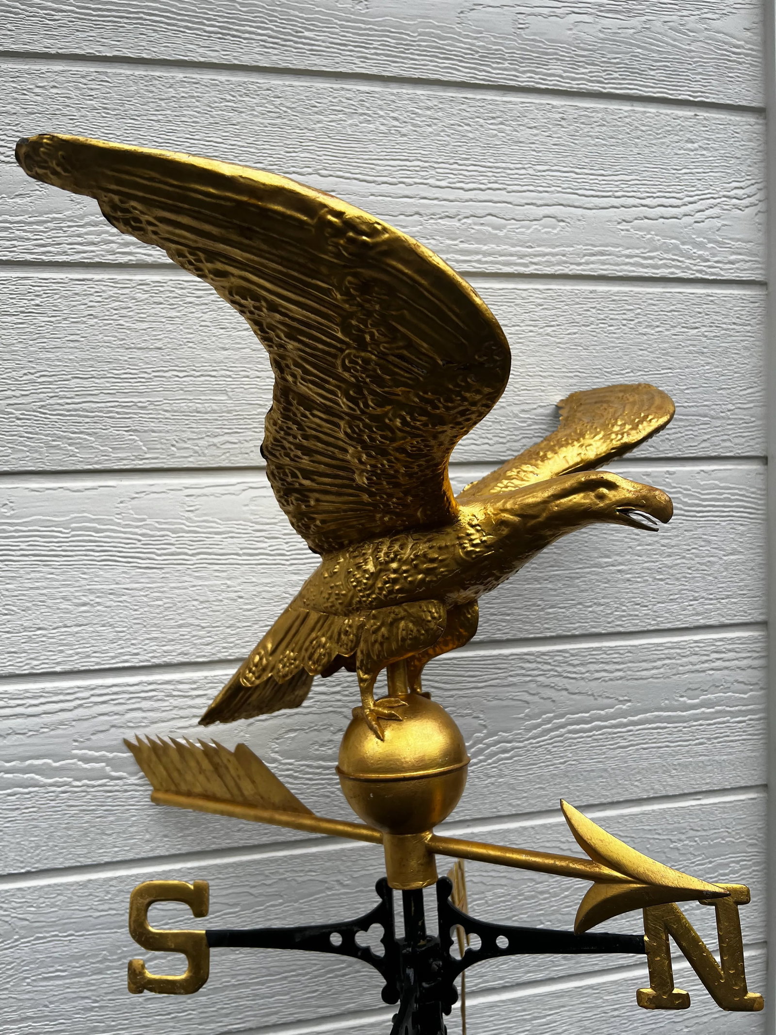 Mid 19th Century Gilt Painted Eagle Form Copper Weathervane - 11