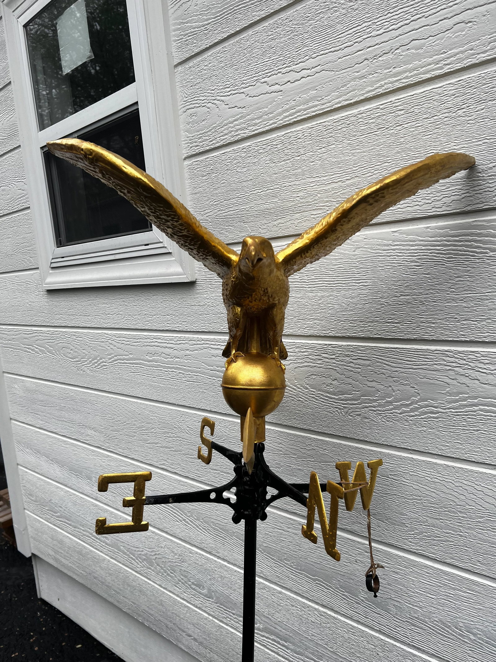 Mid 19th Century Gilt Painted Eagle Form Copper Weathervane - 12
