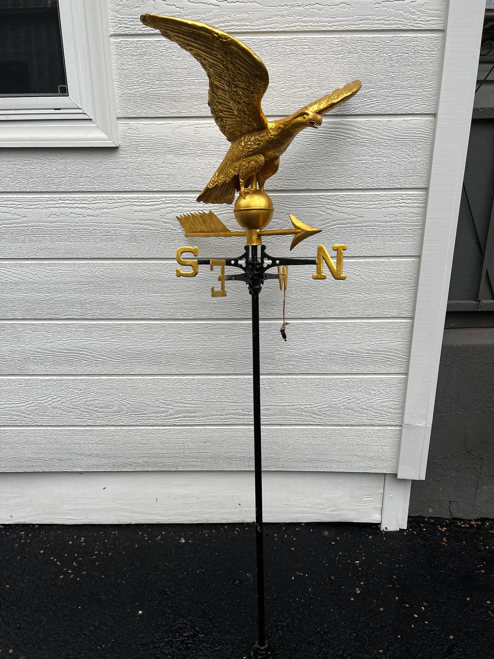 Mid 19th Century Gilt Painted Eagle Form Copper Weathervane - 13