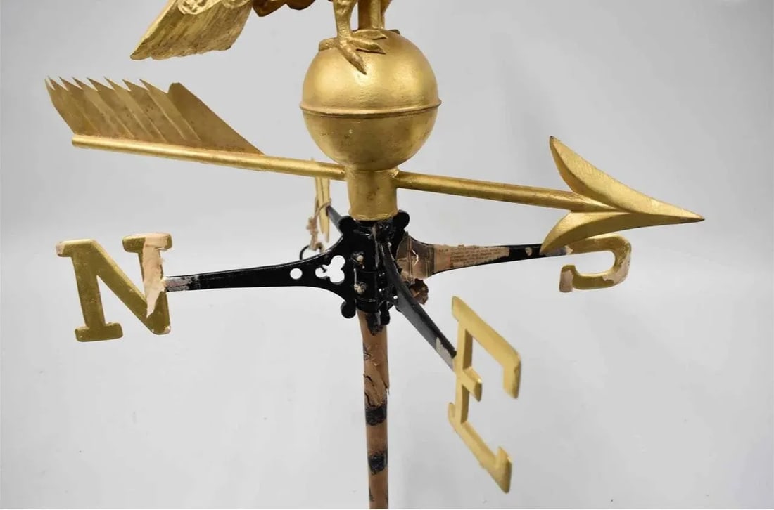 Mid 19th Century Gilt Painted Eagle Form Copper Weathervane - 4
