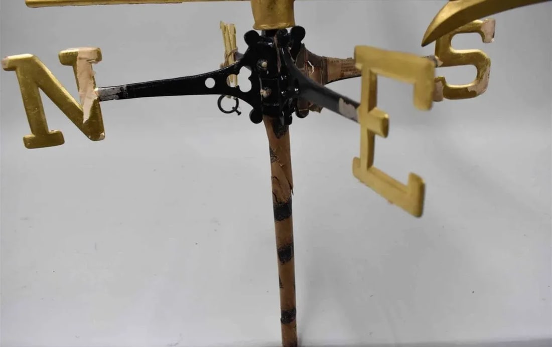 Mid 19th Century Gilt Painted Eagle Form Copper Weathervane - 5
