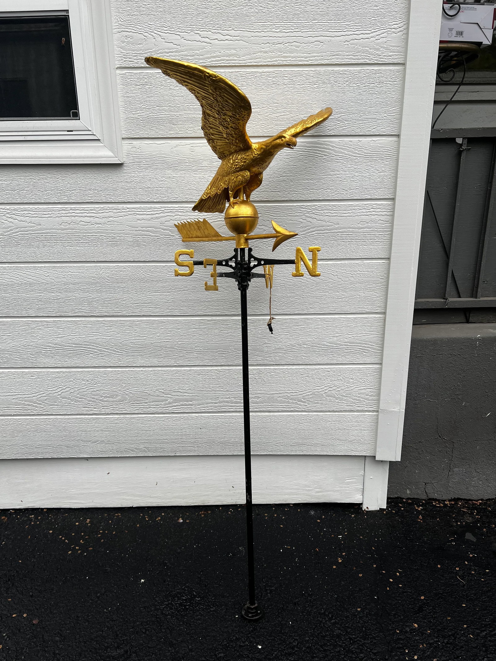 Mid 19th Century Gilt Painted Eagle Form Copper Weathervane - 9