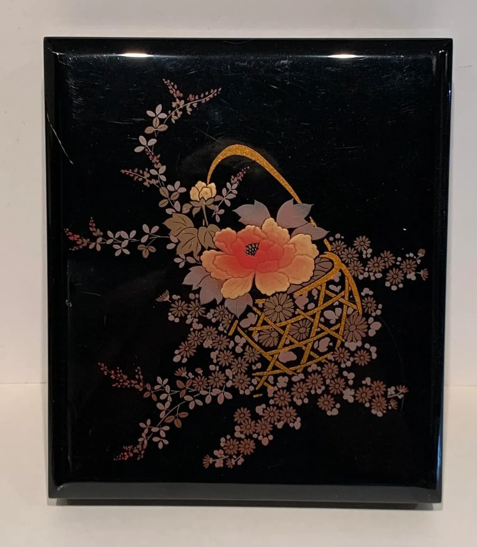 Vintage Black Lacquer Box - 3