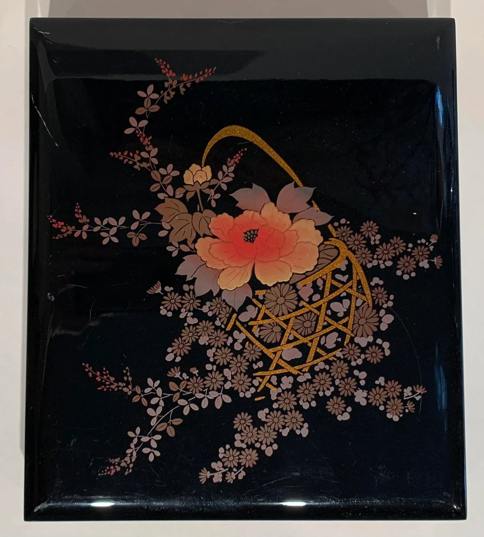 Vintage Black Lacquer Box - 4