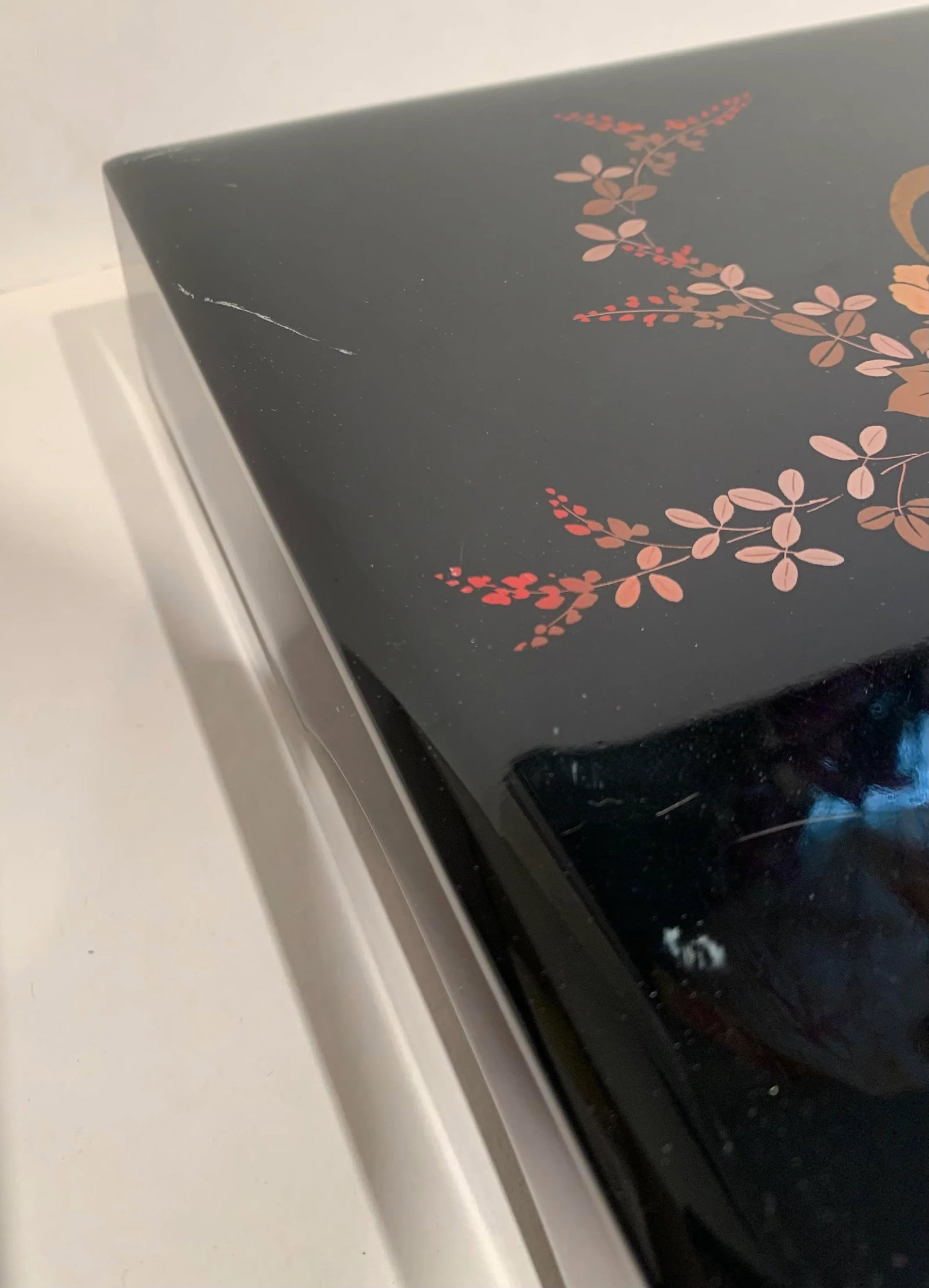 Vintage Black Lacquer Box - 8