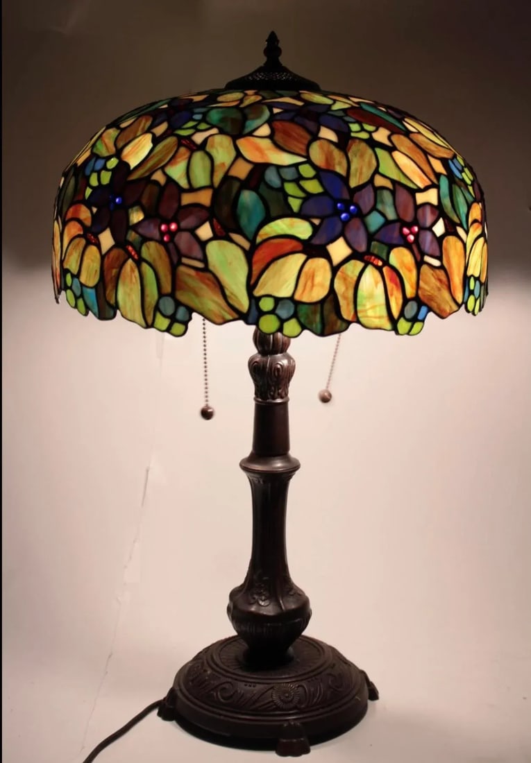 Vintage Large Art Nouveau Style Table Lamp - 2