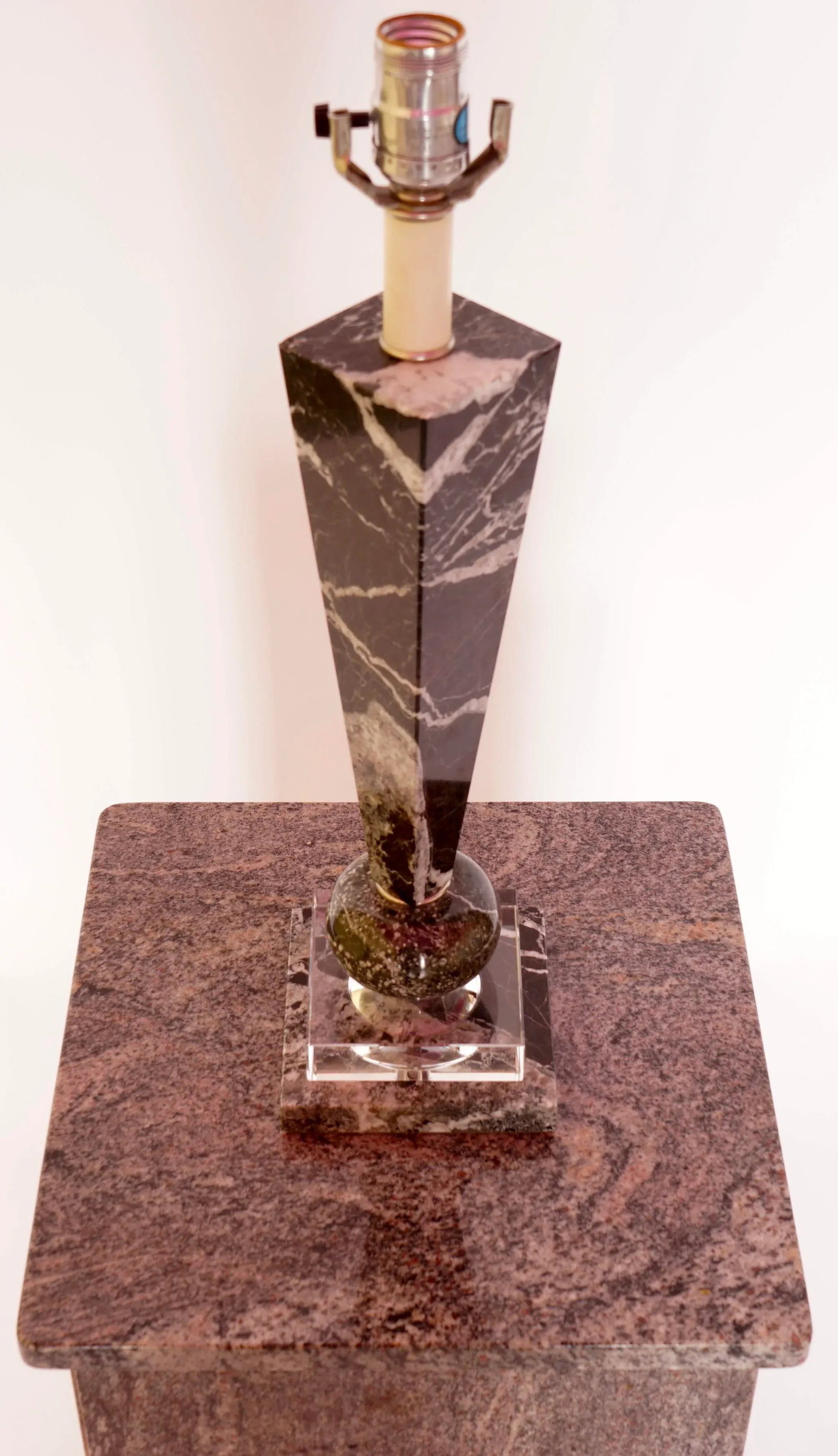 Vintage Marble and Lucite Table Lamp - 7