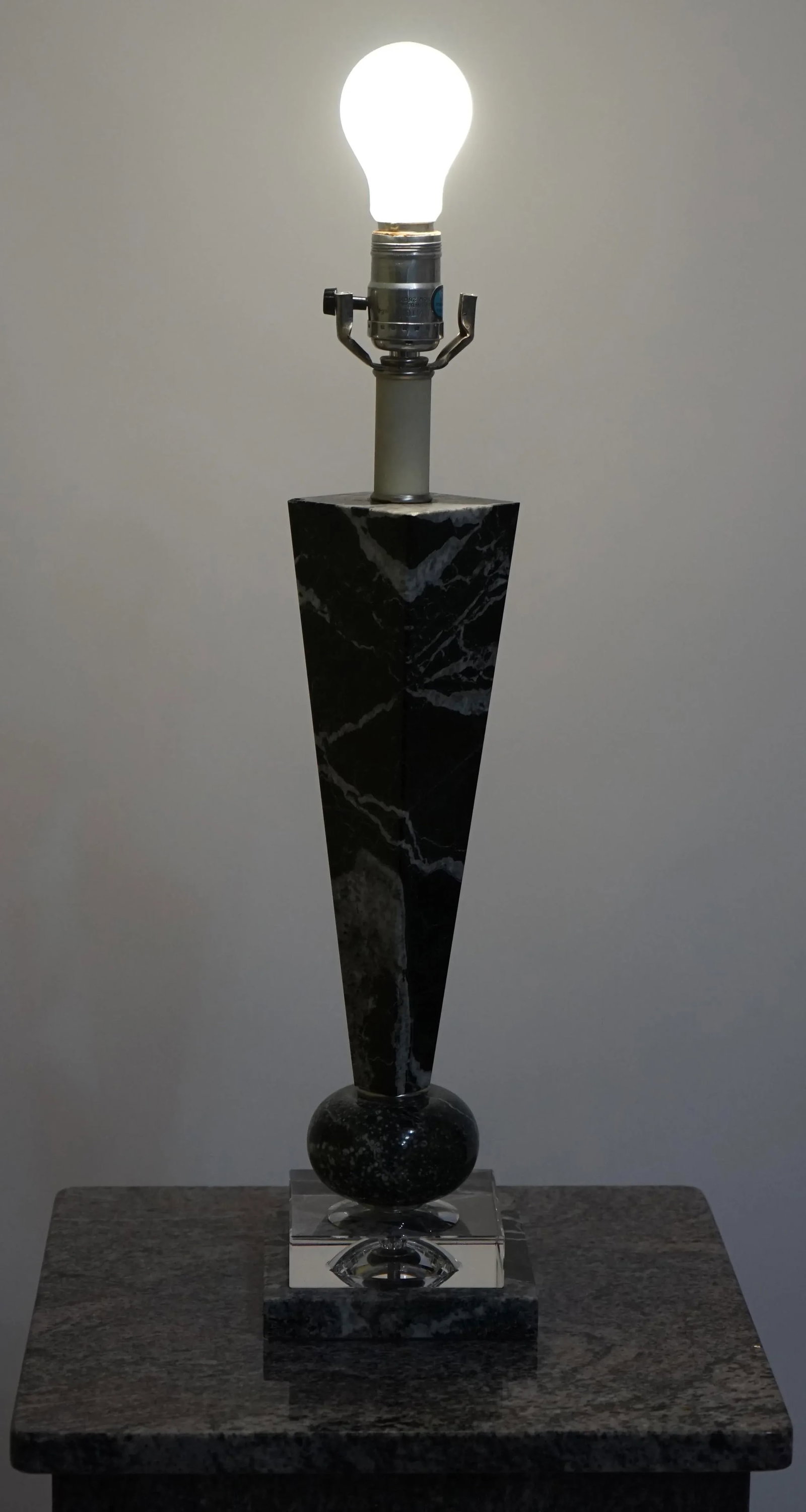 Vintage Marble and Lucite Table Lamp - 8