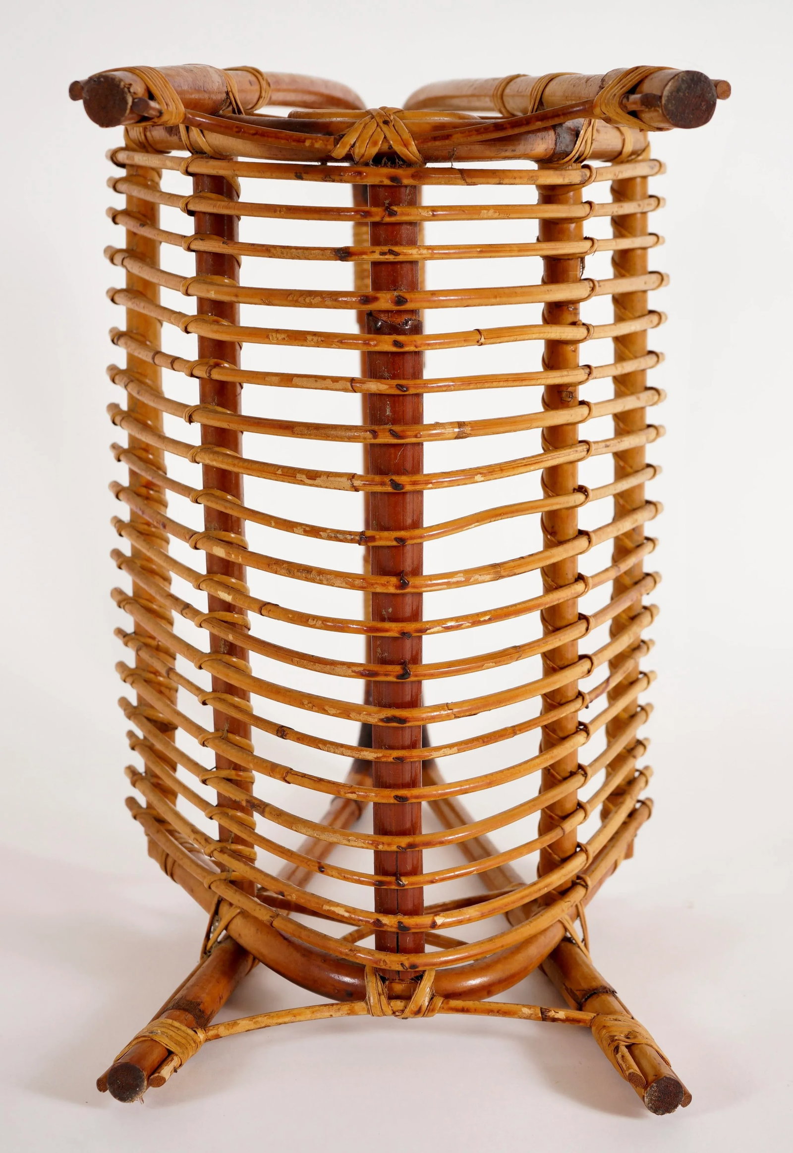 Franco Albini Style Rattan and Bamboo Magazine Rack - 10