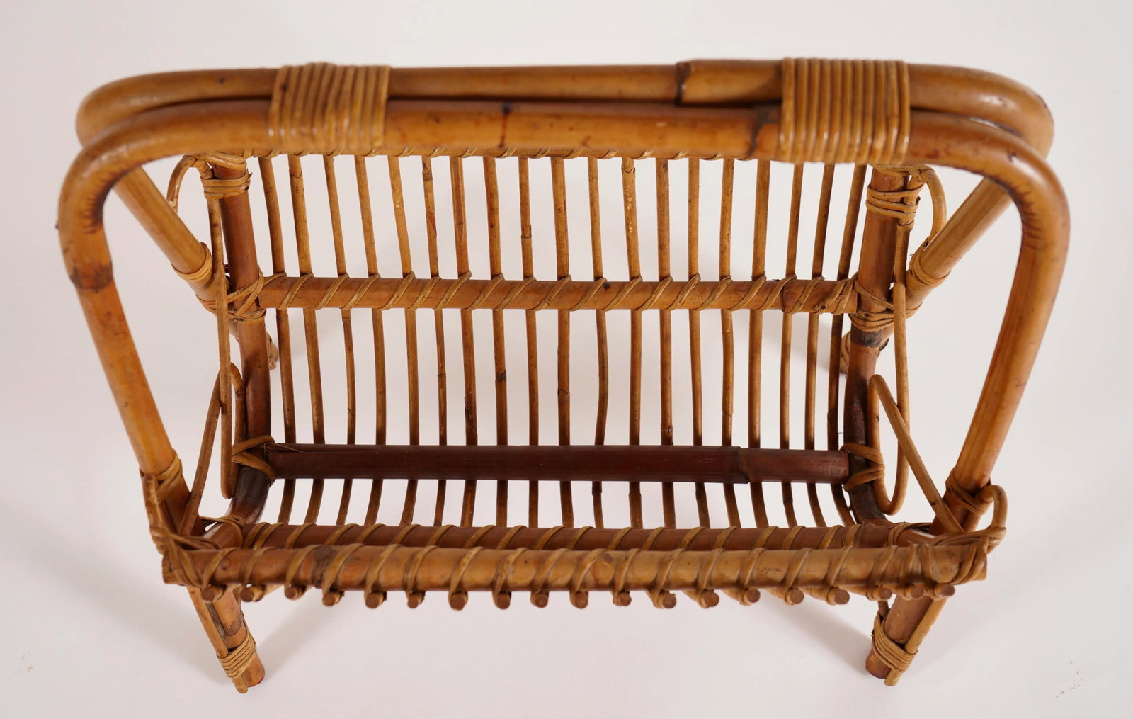 Franco Albini Style Rattan and Bamboo Magazine Rack - 11