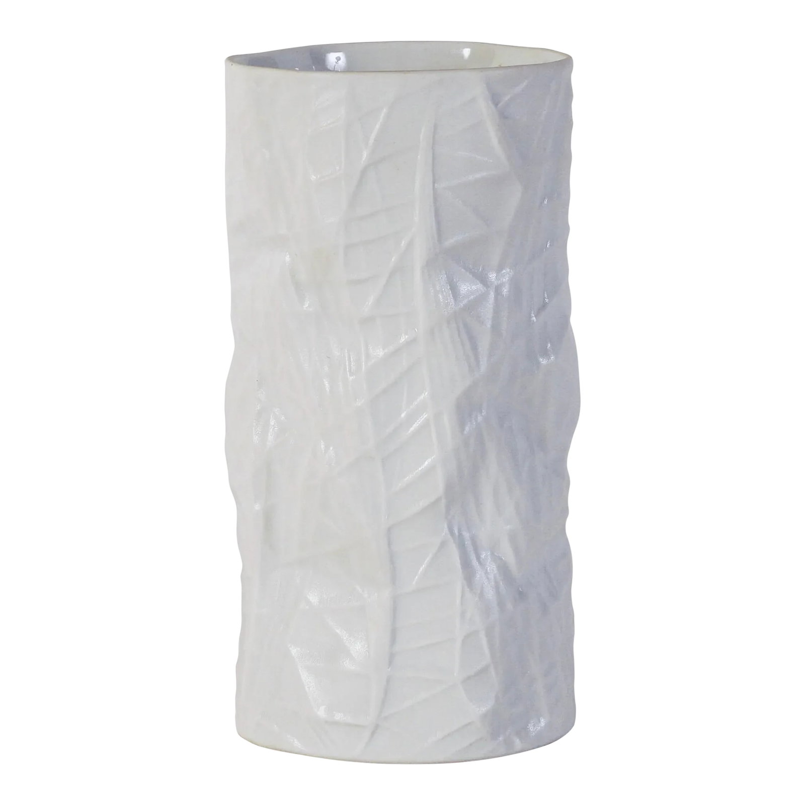Martin Freyer Vase for Rosenthal No.2991: A beautiful,organic.matte porcelain vase by Martin Fryer for Rosenthal Studio Line wrapped in a textile pattern look and glazed interior, marked. Condition: Alterations: Original Condition Unaltered I