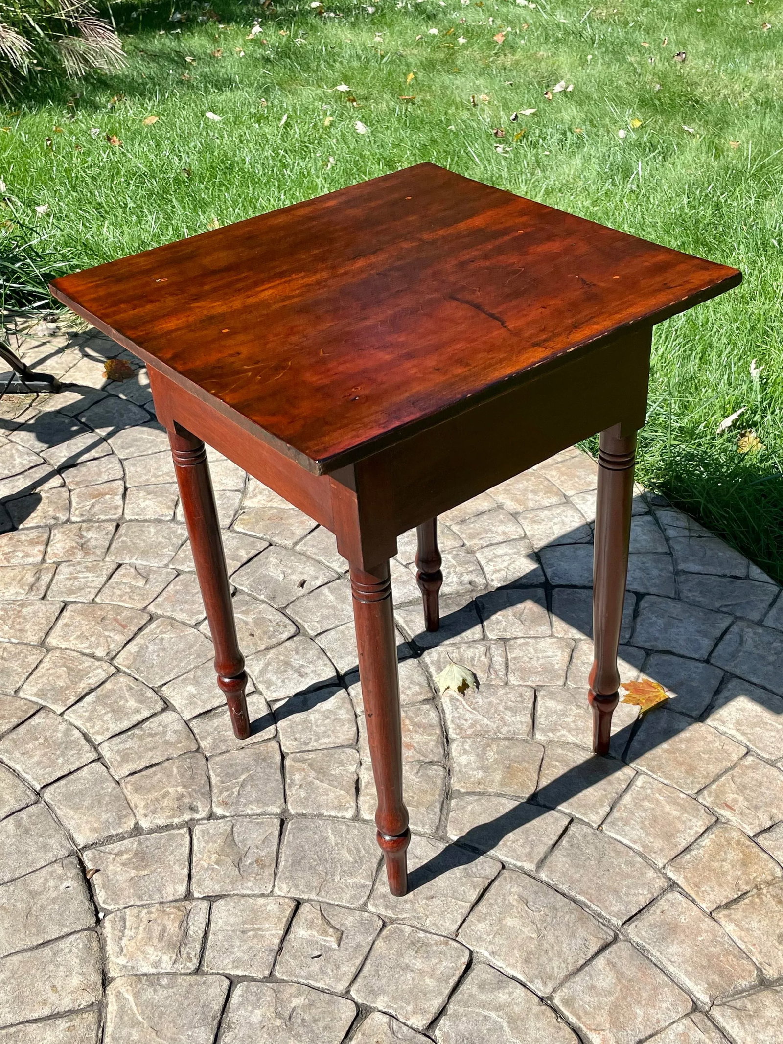 Antique One Drawer Stand With Distressed Top - 3
