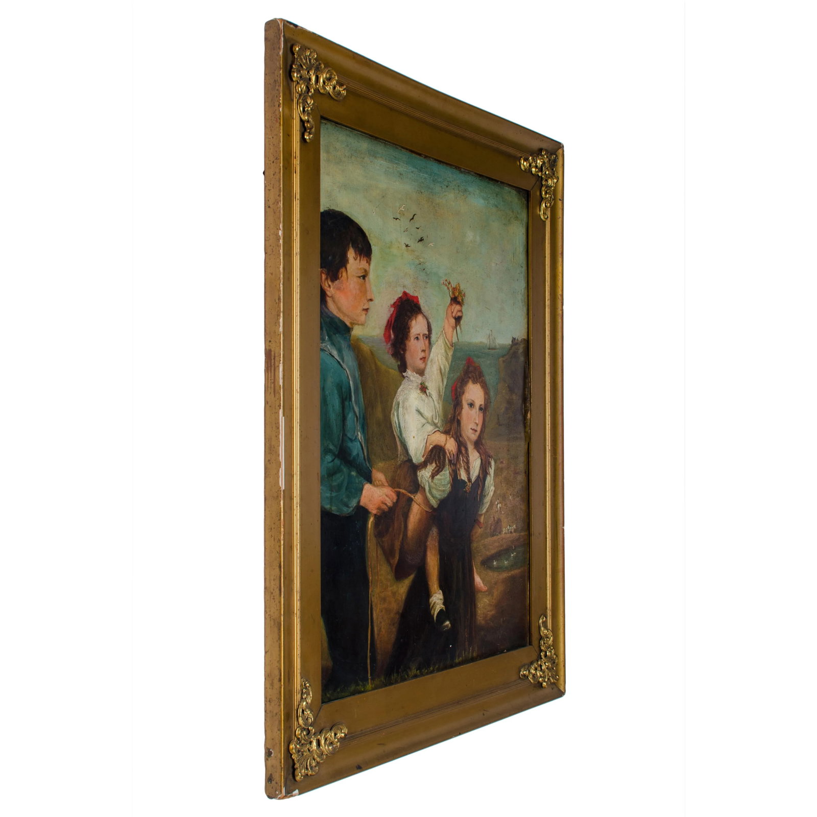 Philadelphia Folk Art Shoreline Family Portrait Painting - 5
