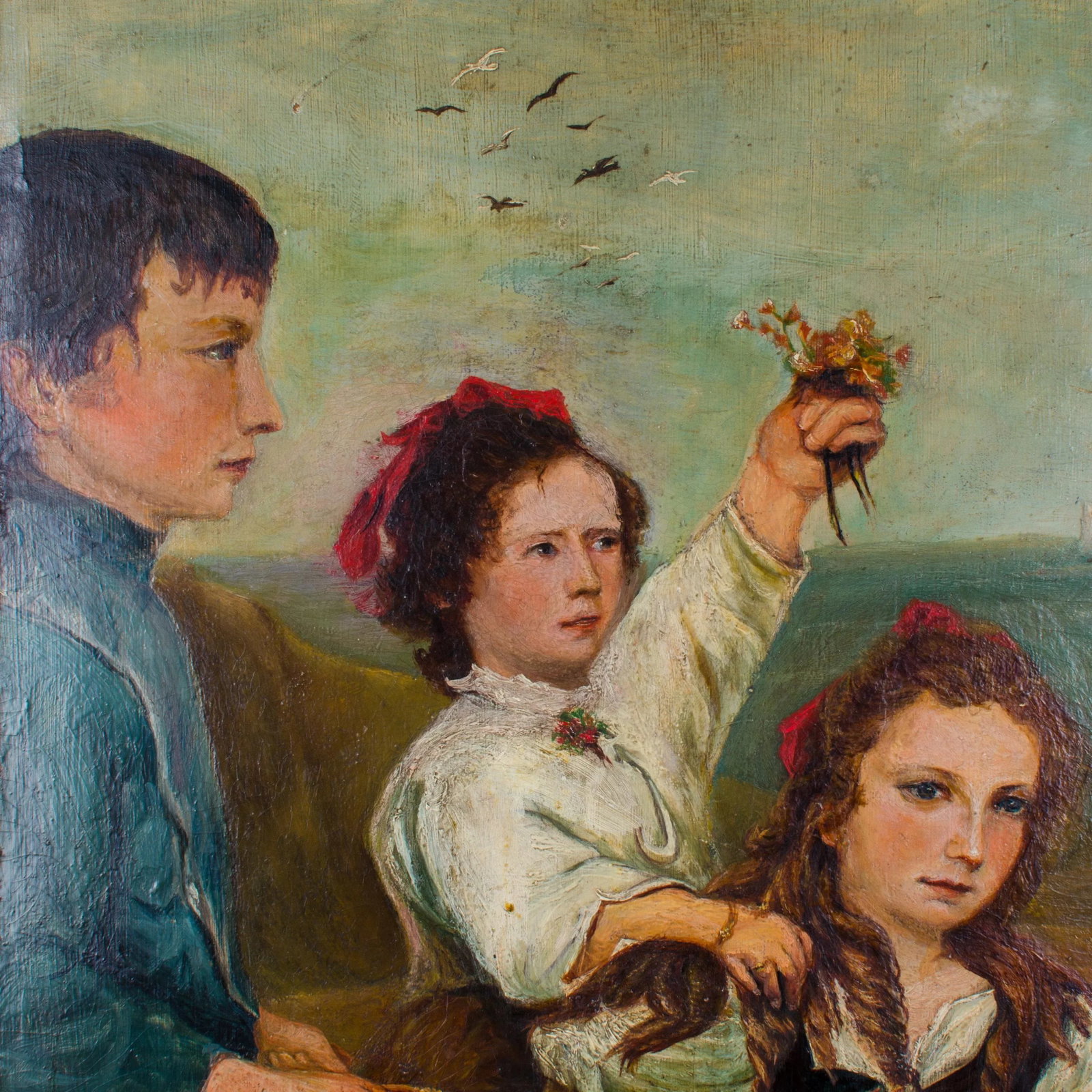 Philadelphia Folk Art Shoreline Family Portrait Painting - 6