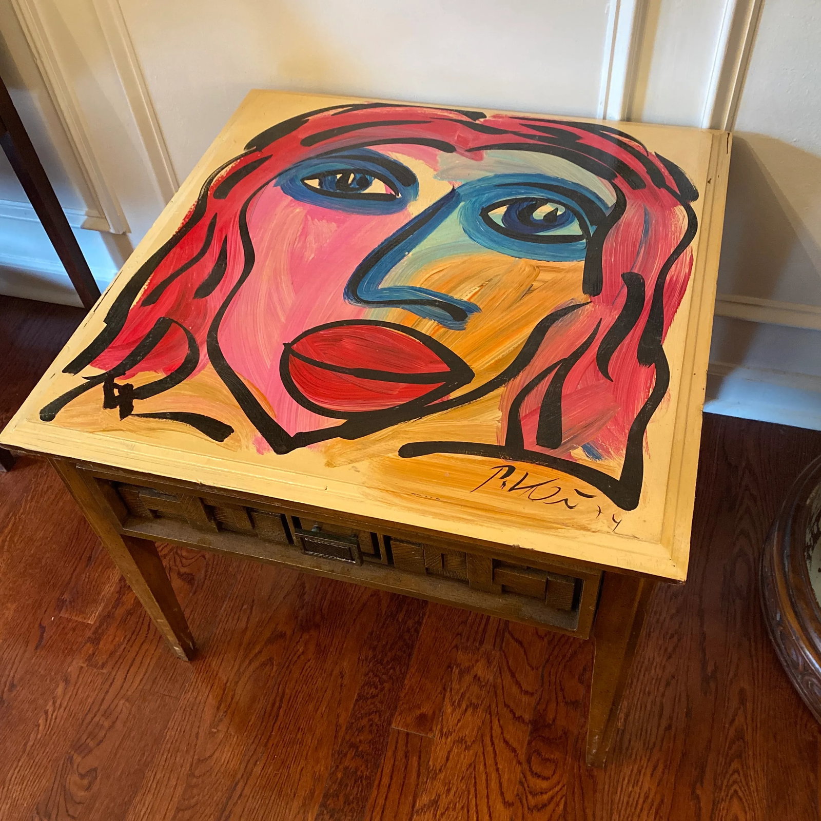 1970s Peter Keil Hand Painted Abstract Table - 3