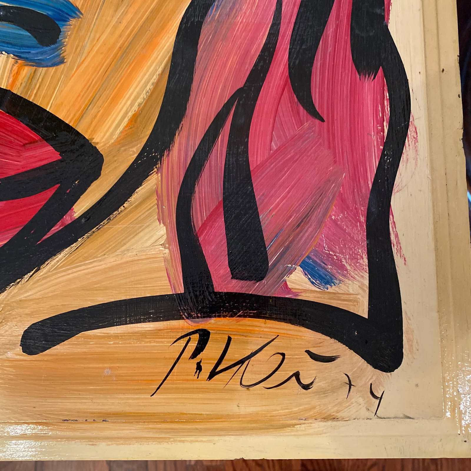 1970s Peter Keil Hand Painted Abstract Table - 4