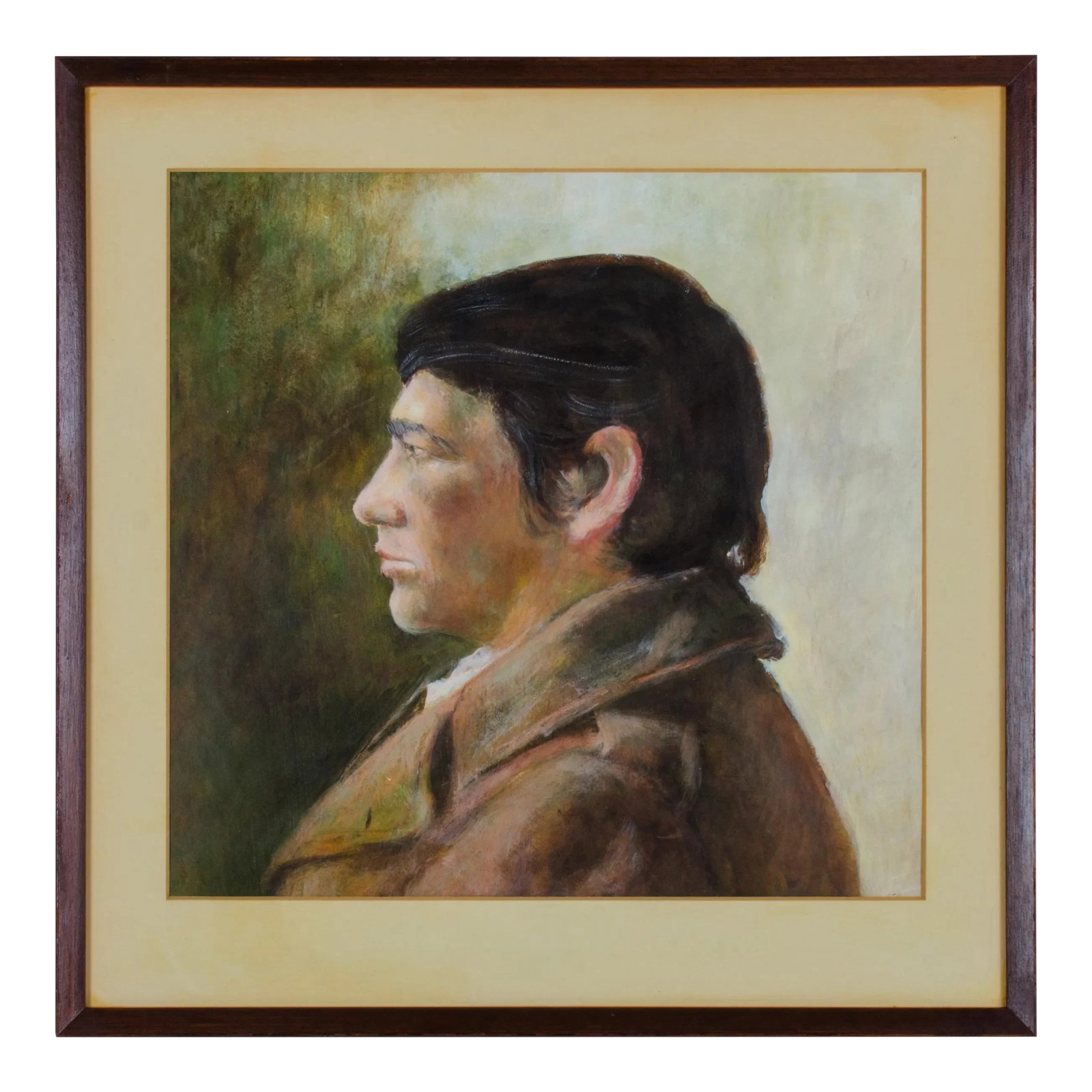 C. 1960s "Buzzard's Glory" After Wyeth Gouache Portrait: Vintage 1960s gentleman in profile gouache portrait painting on paper after Wyeth's Buzzard's Glory. Likely executed by a Charleston, South Carolina artist in the late 1960s and sold at a local