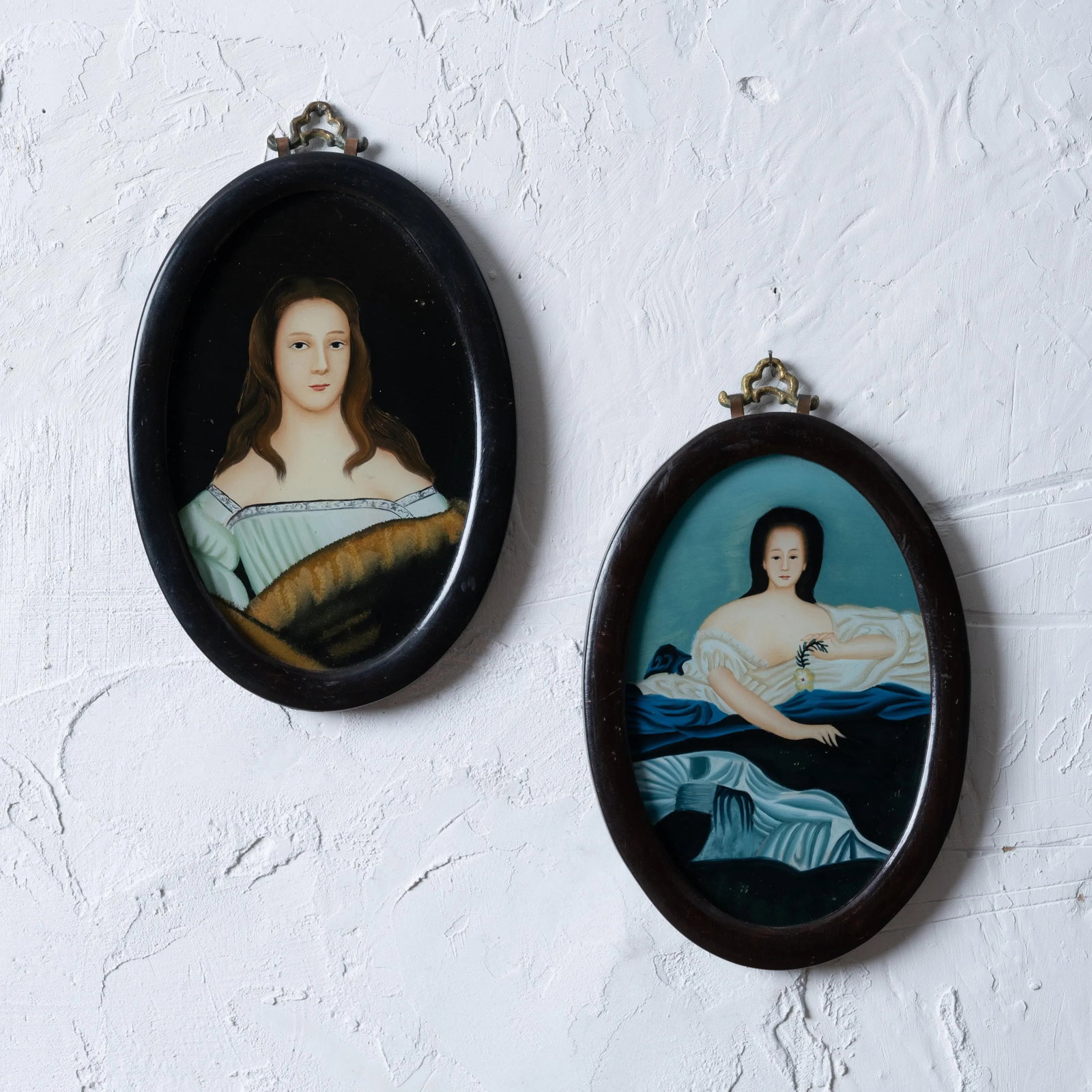 Chinese Export Portraits, 19th Century - a Pair - 8