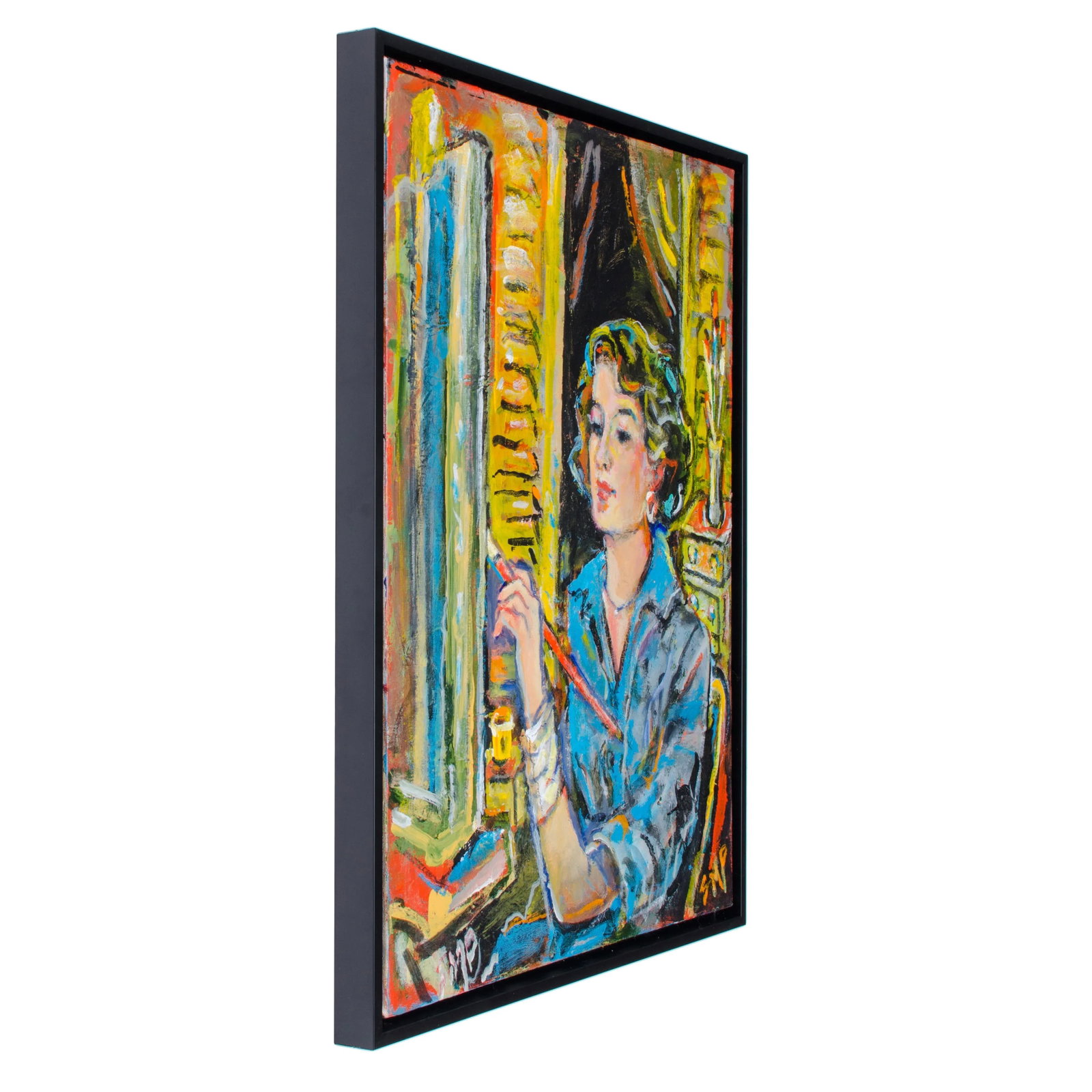 Abstract Oil Painting on Canvas, "Self-Portrait" by Suzanne McCullough Plowden - 2