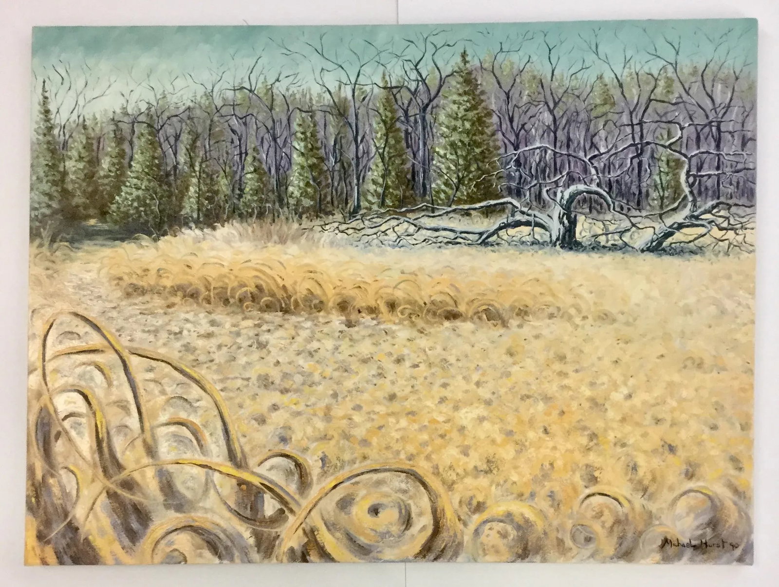 Large 1990's Original Expressionist Landscape Oil Painting - 13