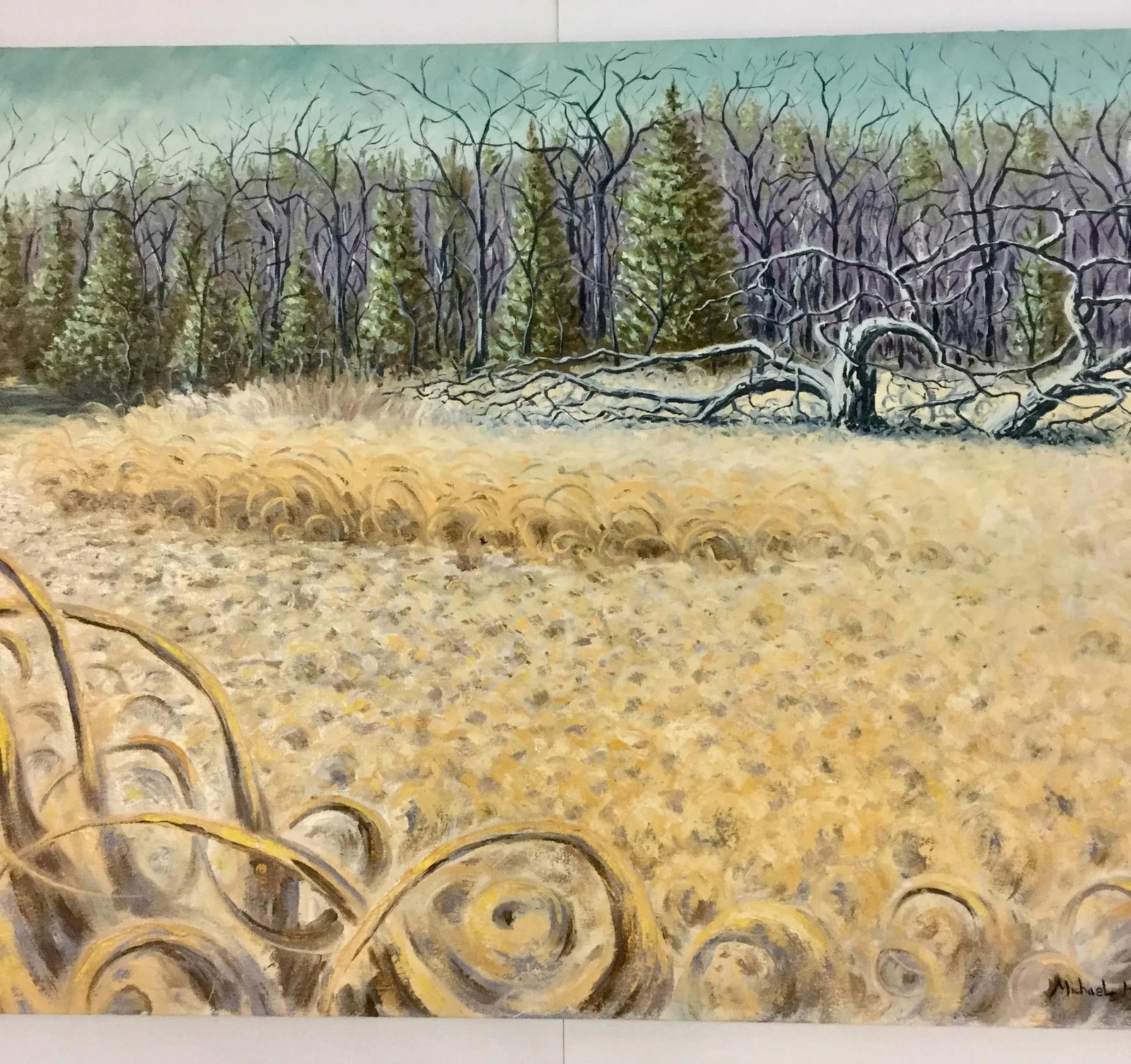 Large 1990's Original Expressionist Landscape Oil Painting - 2