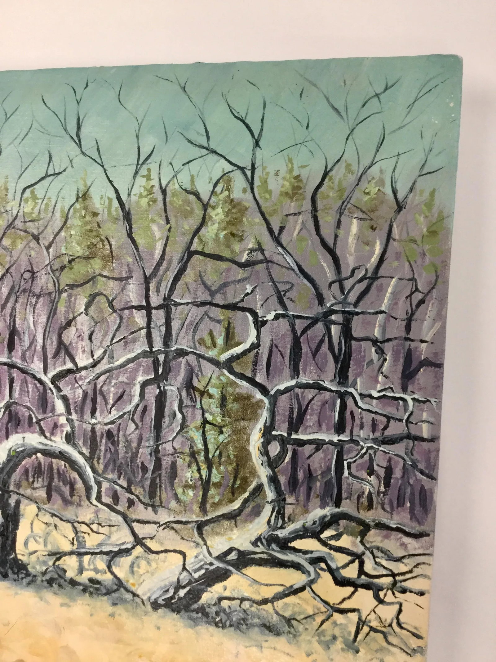 Large 1990's Original Expressionist Landscape Oil Painting - 4