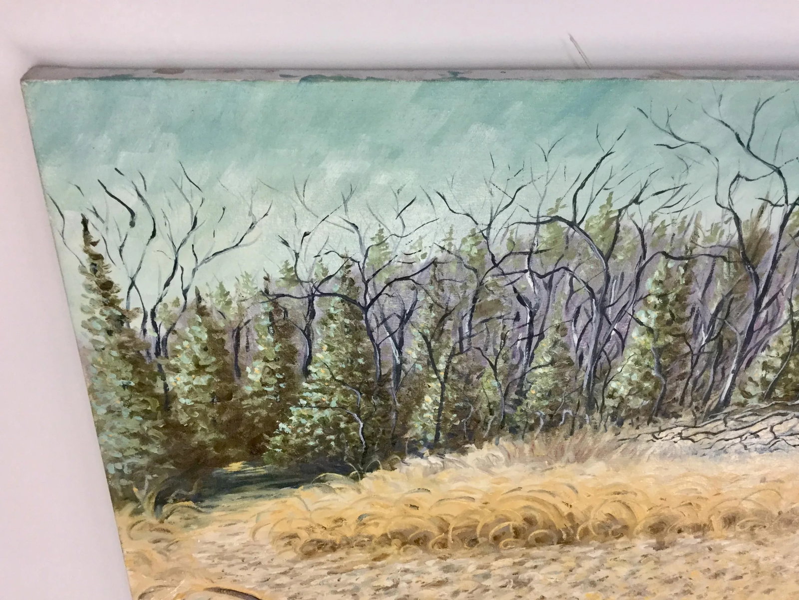 Large 1990's Original Expressionist Landscape Oil Painting - 8