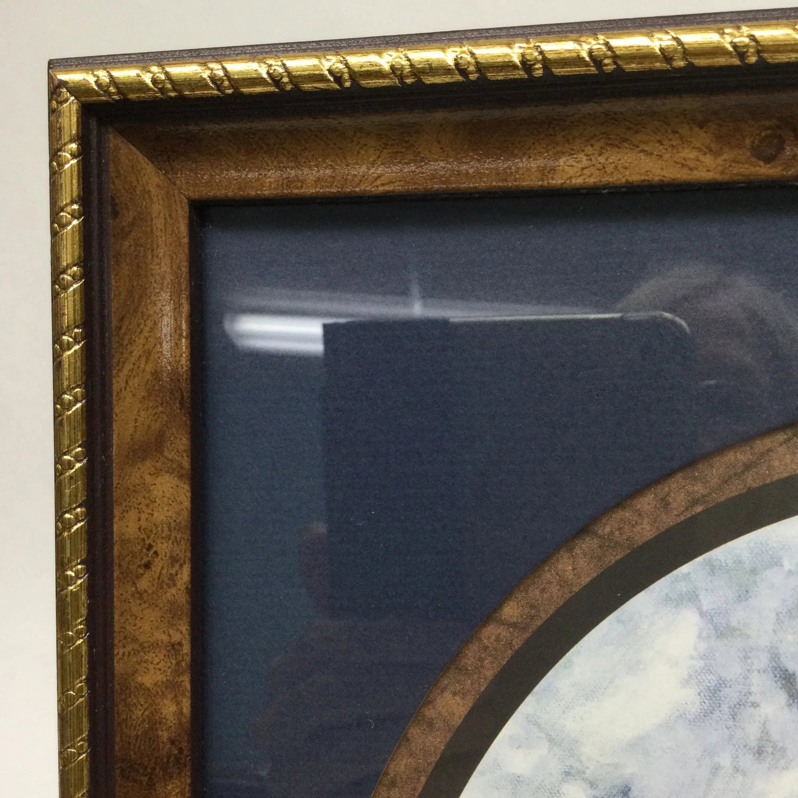Vintage Wood Framed With Glass Solitary Horse - 6