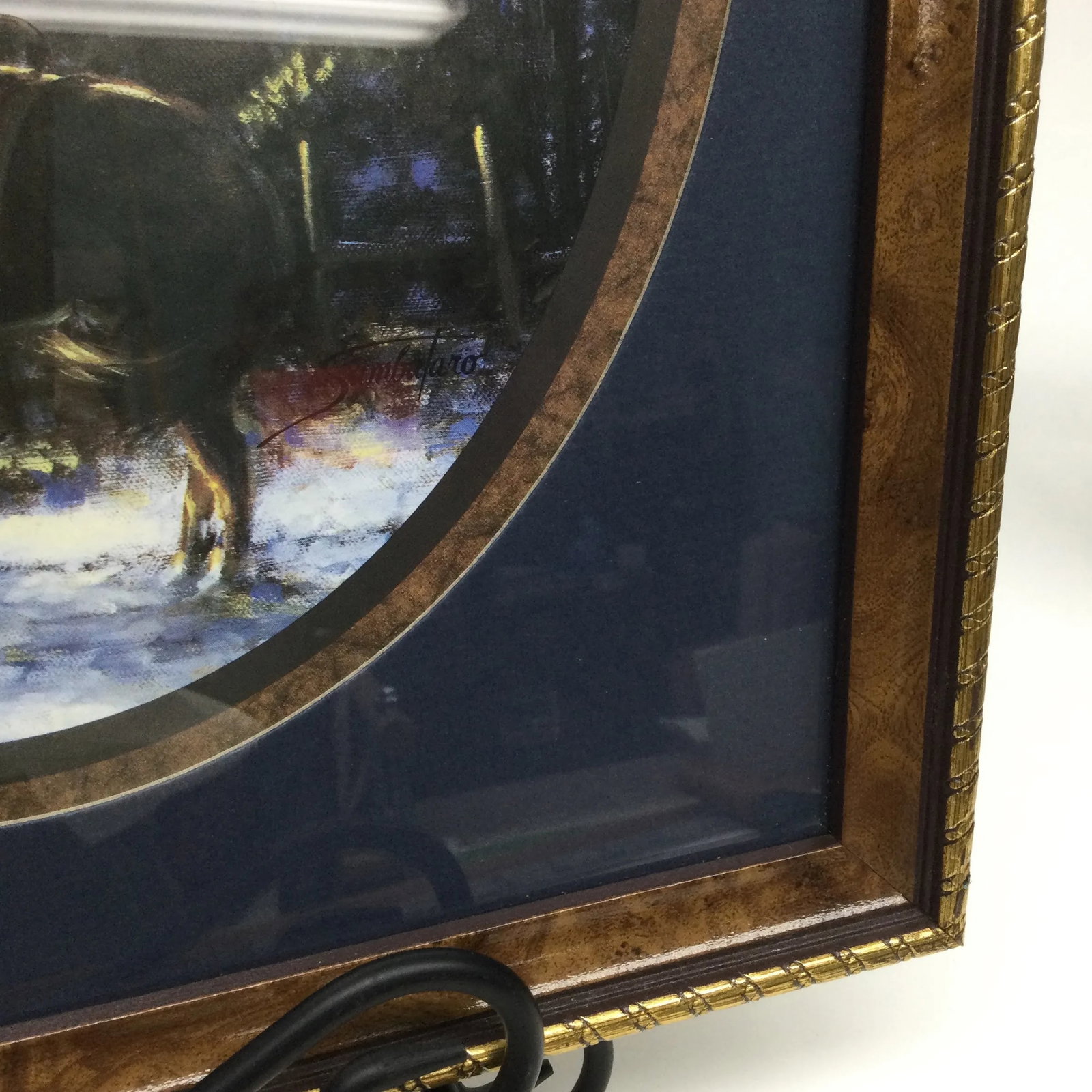 Vintage Wood Framed With Glass Solitary Horse - 7