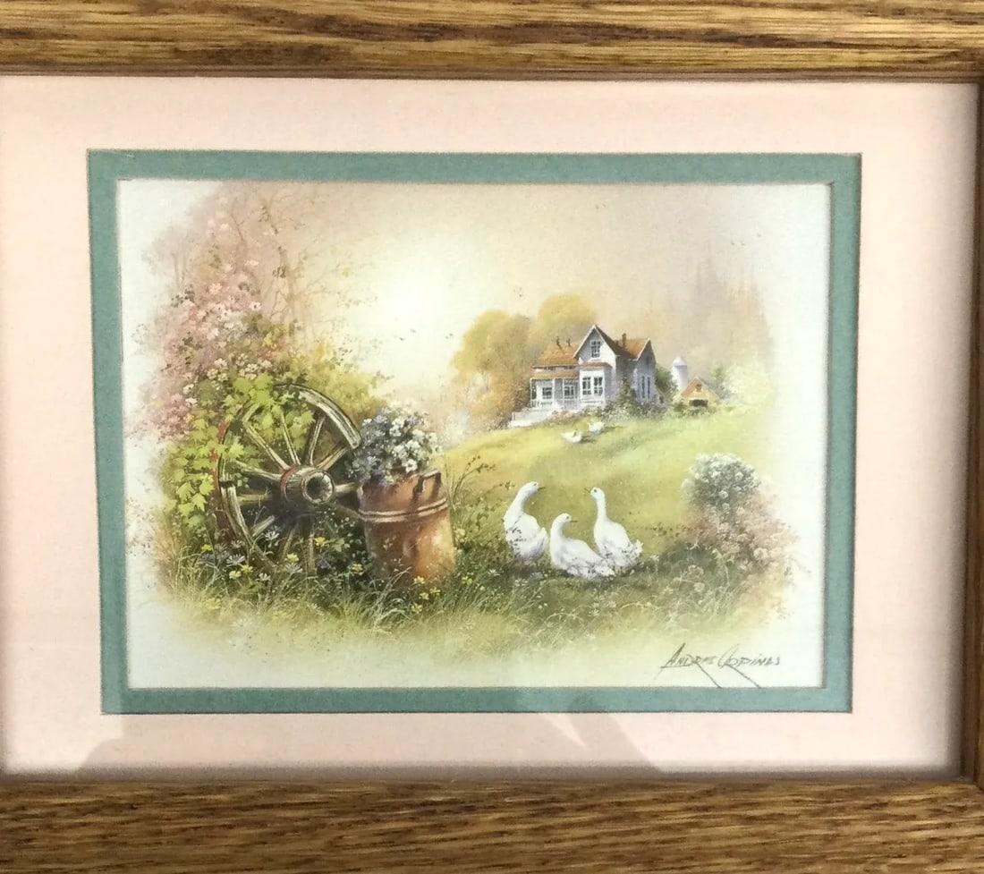 Andre Orpinas Print Heavily Framed With Oak and Glass - 3