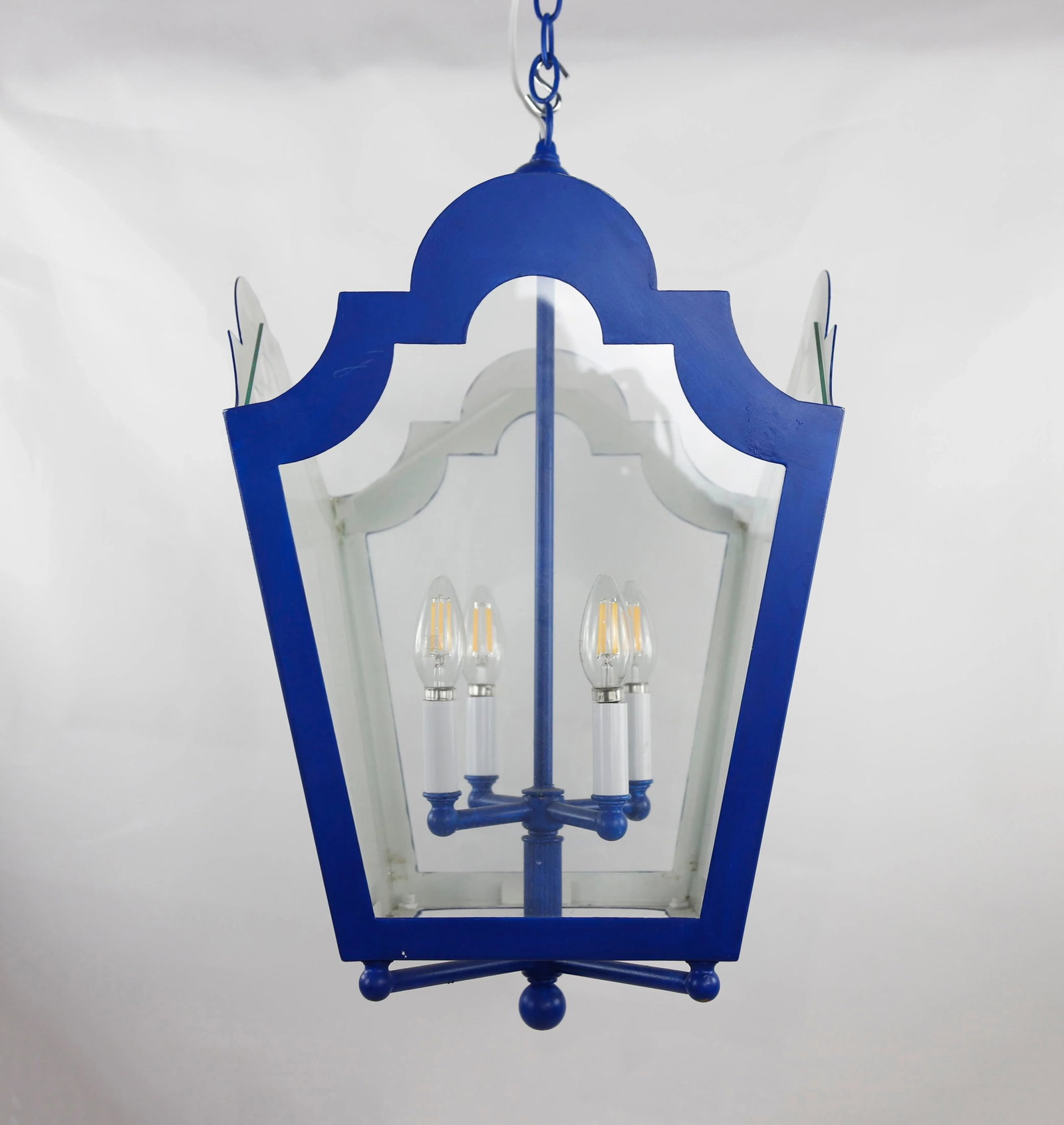 Elegant Blue Four-Light Chandelier - 2