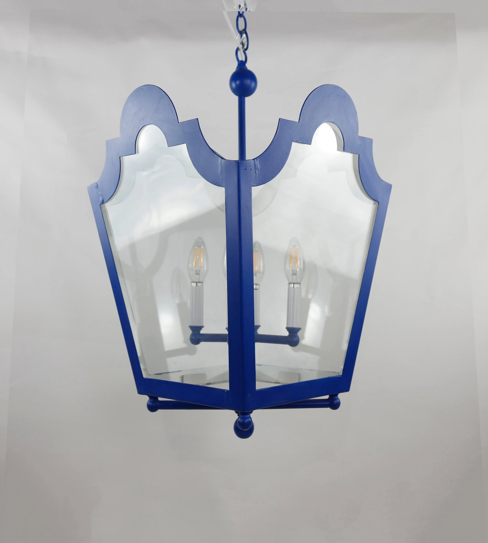Elegant Blue Four-Light Chandelier - 6