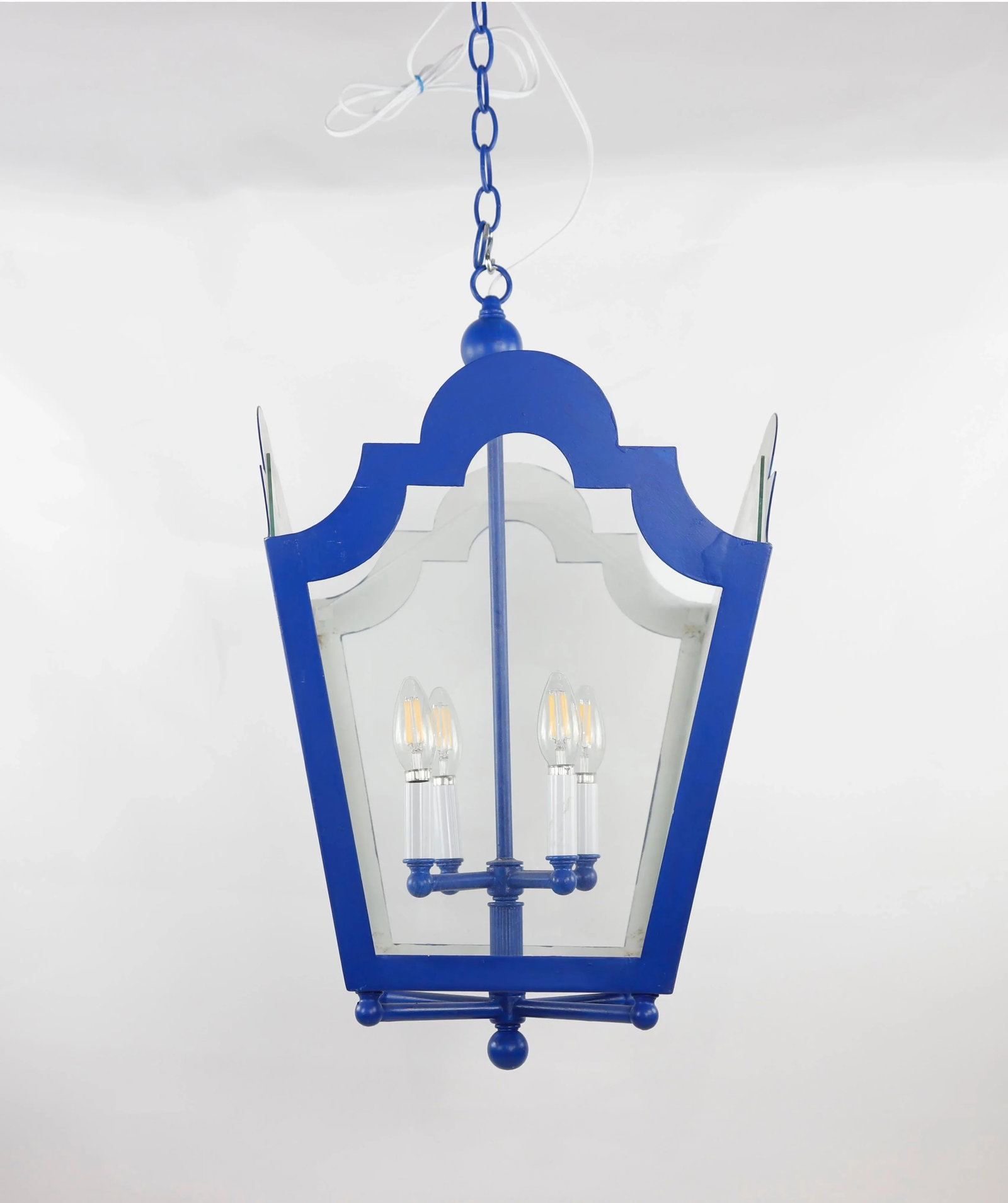 Elegant Blue Four-Light Chandelier - 7