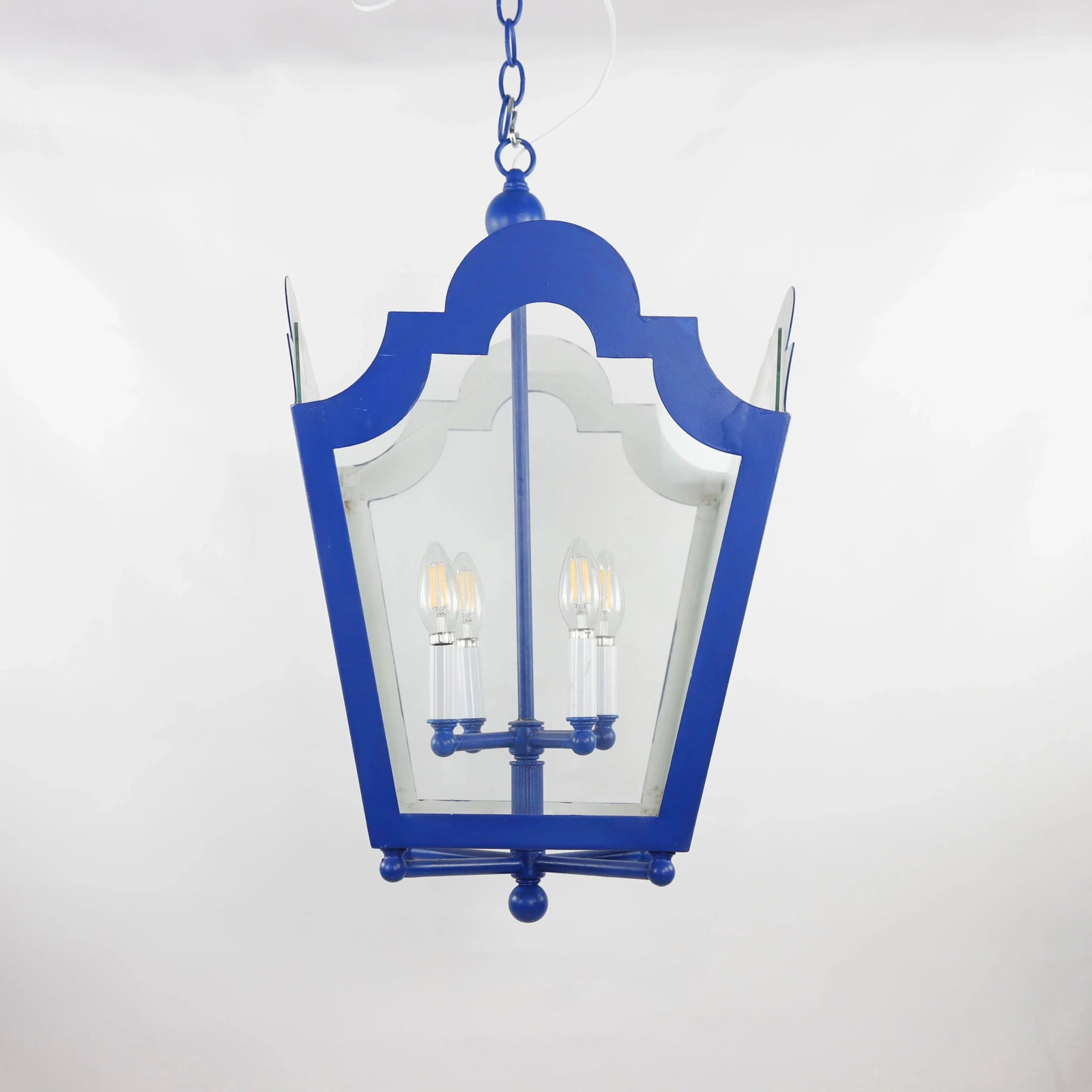 Elegant Blue Four-Light Chandelier - 8