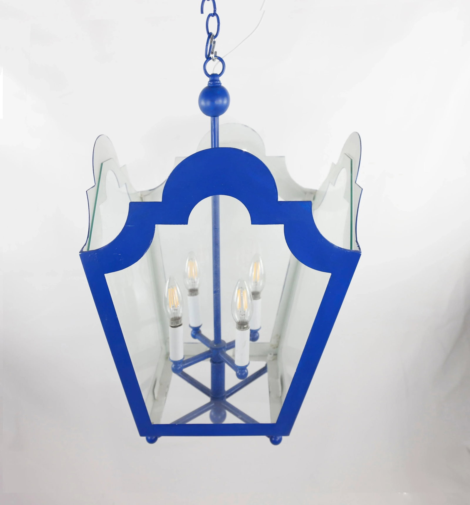 Elegant Blue Four-Light Chandelier - 9