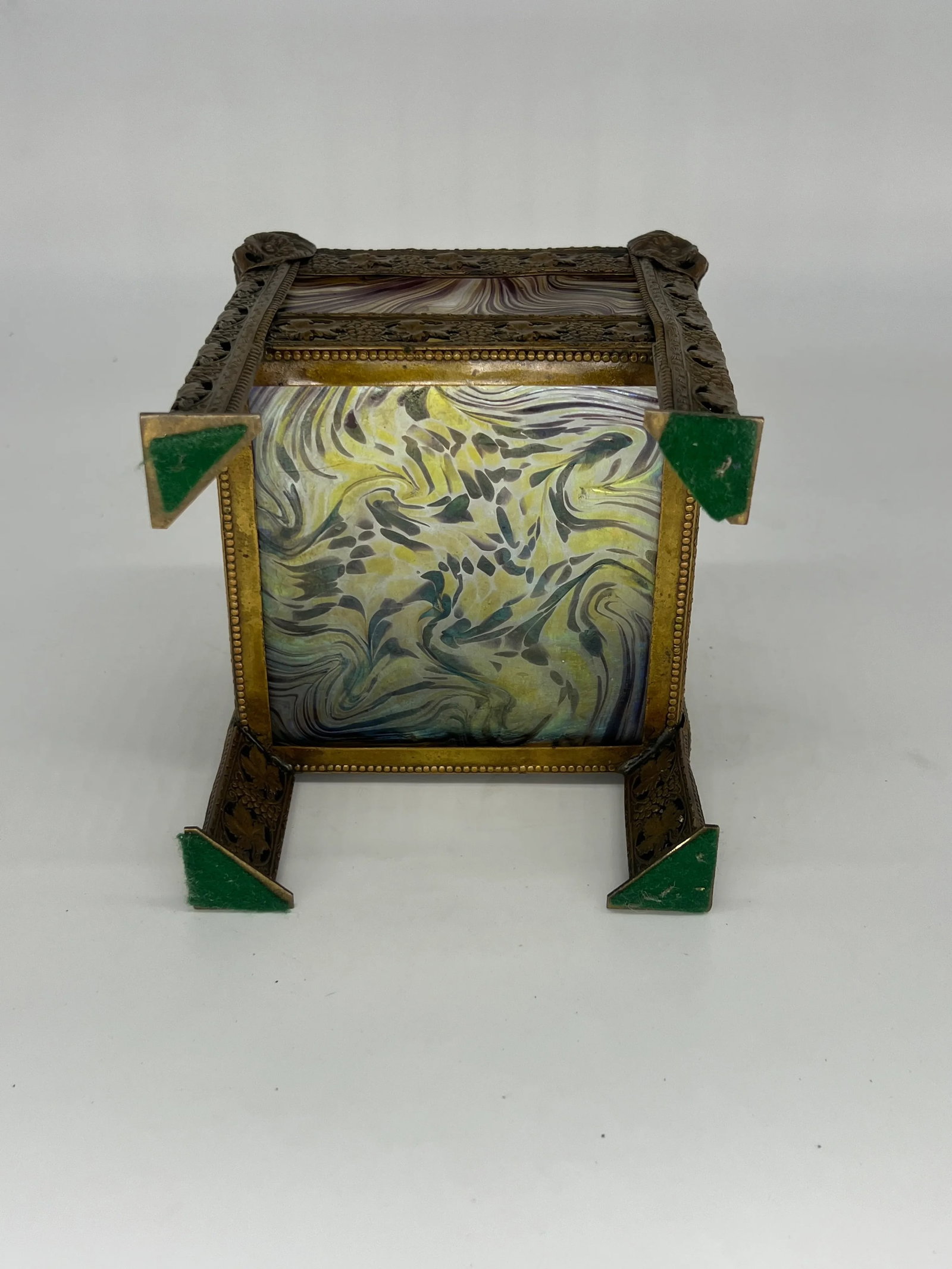 Art Nouveau Austrian Art Glass and Bronze Vase - 10
