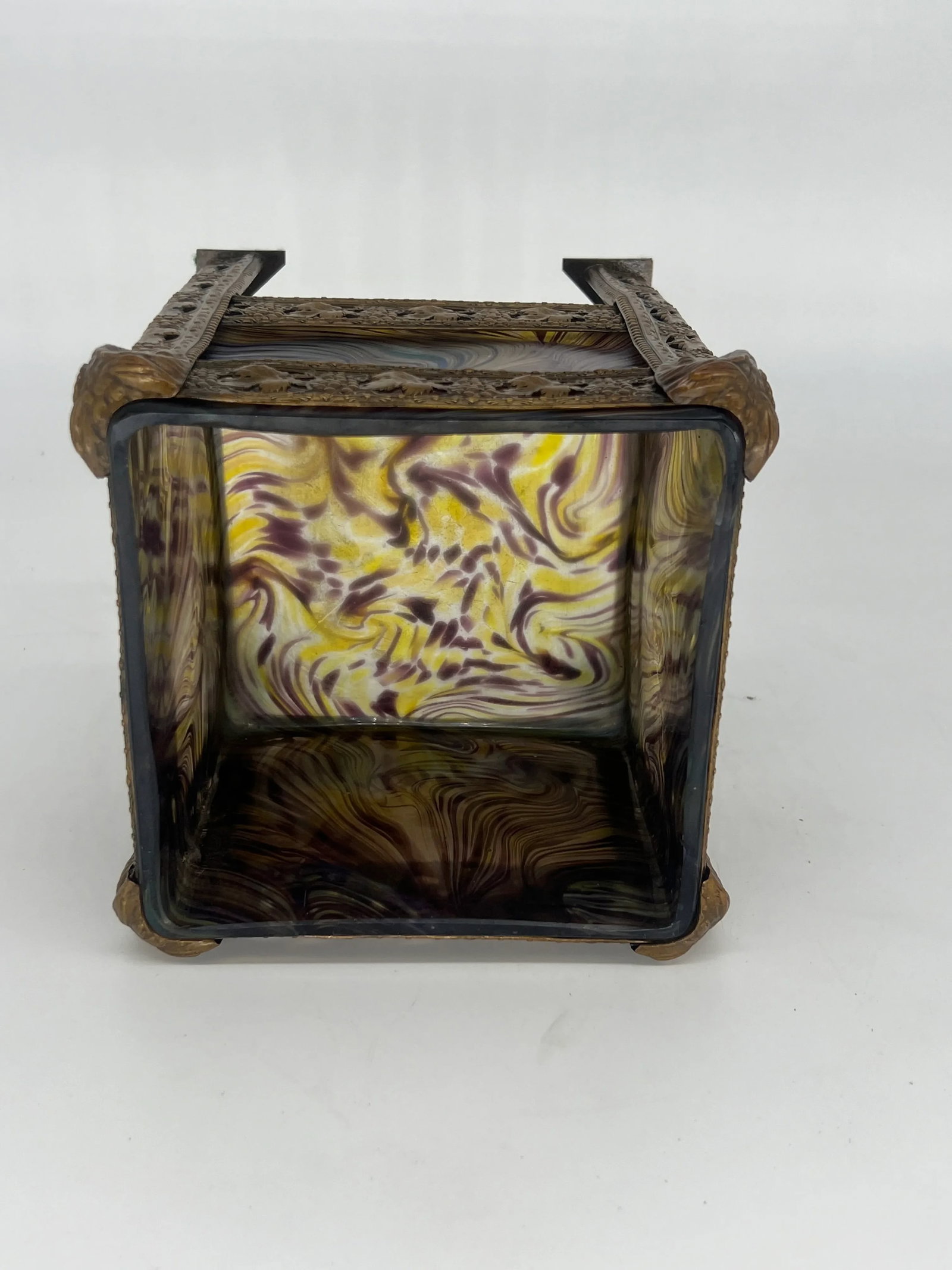 Art Nouveau Austrian Art Glass and Bronze Vase - 11