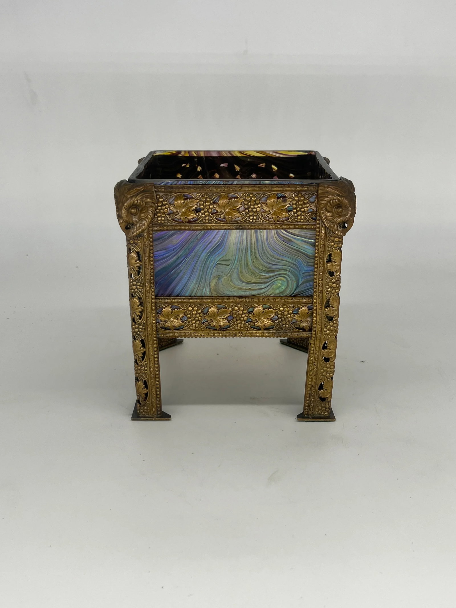 Art Nouveau Austrian Art Glass and Bronze Vase - 13