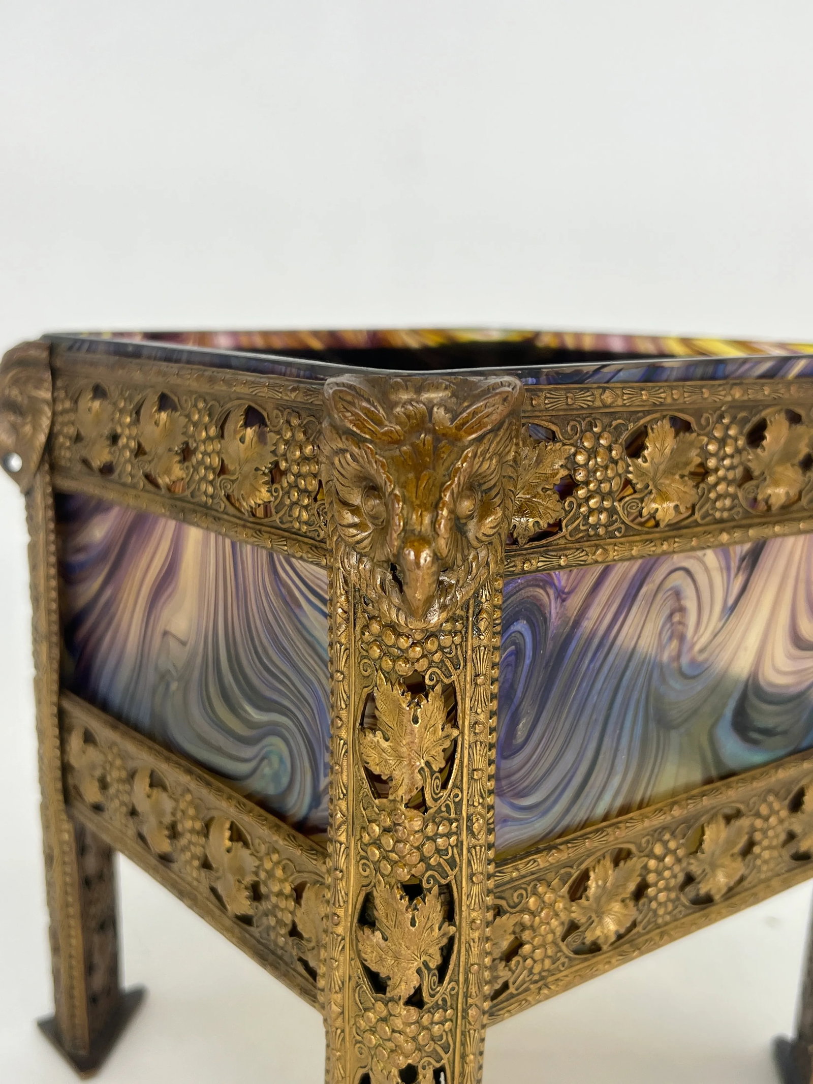 Art Nouveau Austrian Art Glass and Bronze Vase - 7