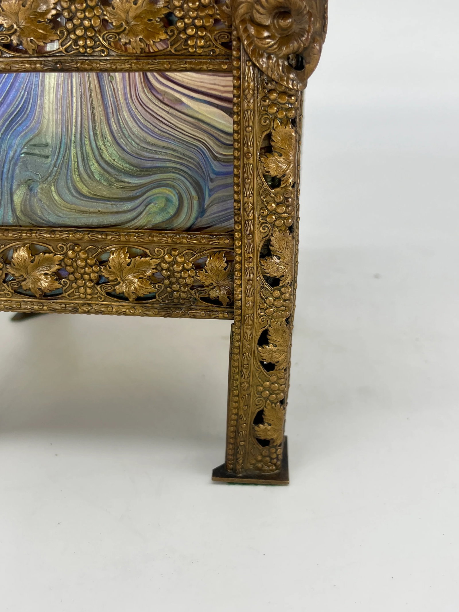 Art Nouveau Austrian Art Glass and Bronze Vase - 8